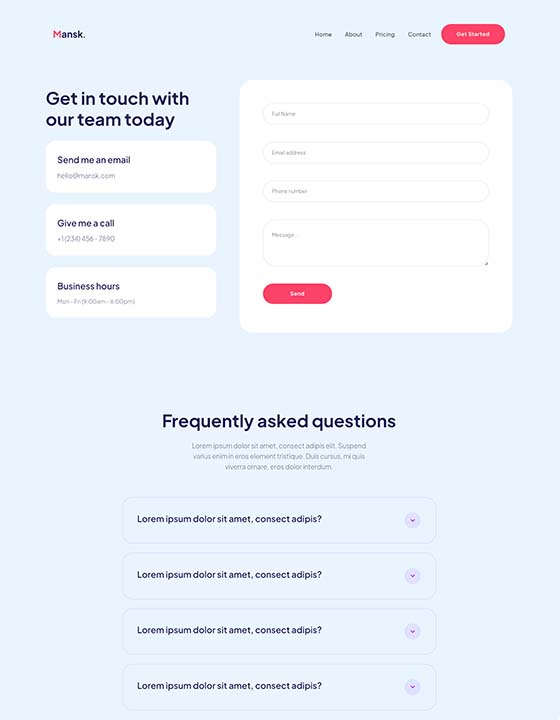 Screenshot - Mansk Webflow Template